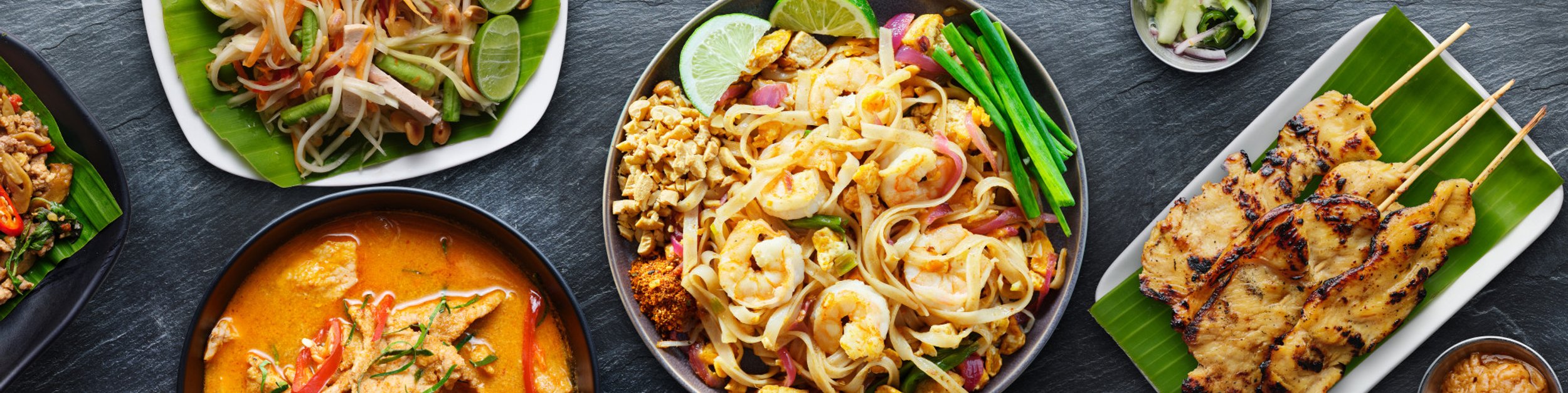 a selection of thai food