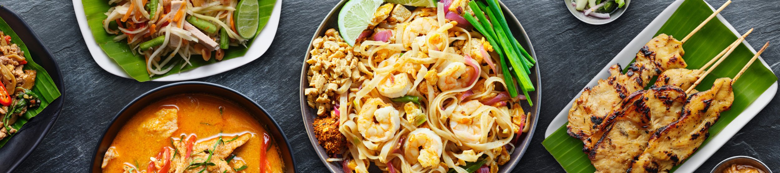 a selection of thai food